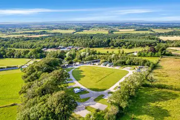 Aerial view of campsite