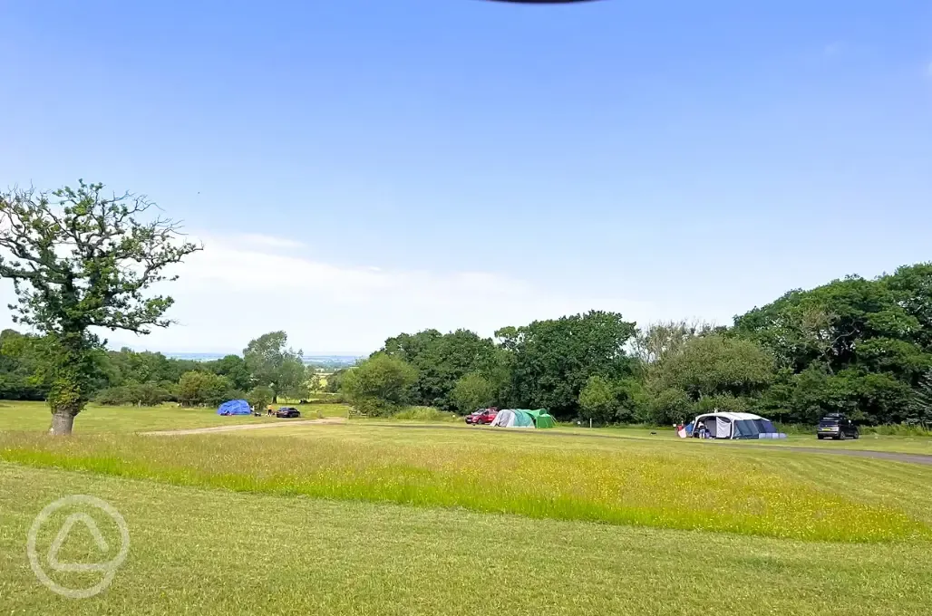 Grass pitches with countryside views