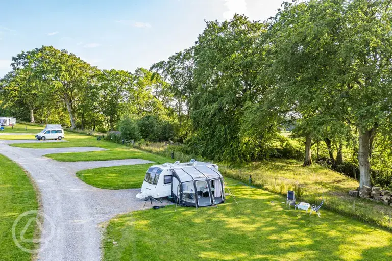 Fully serviced touring pitches