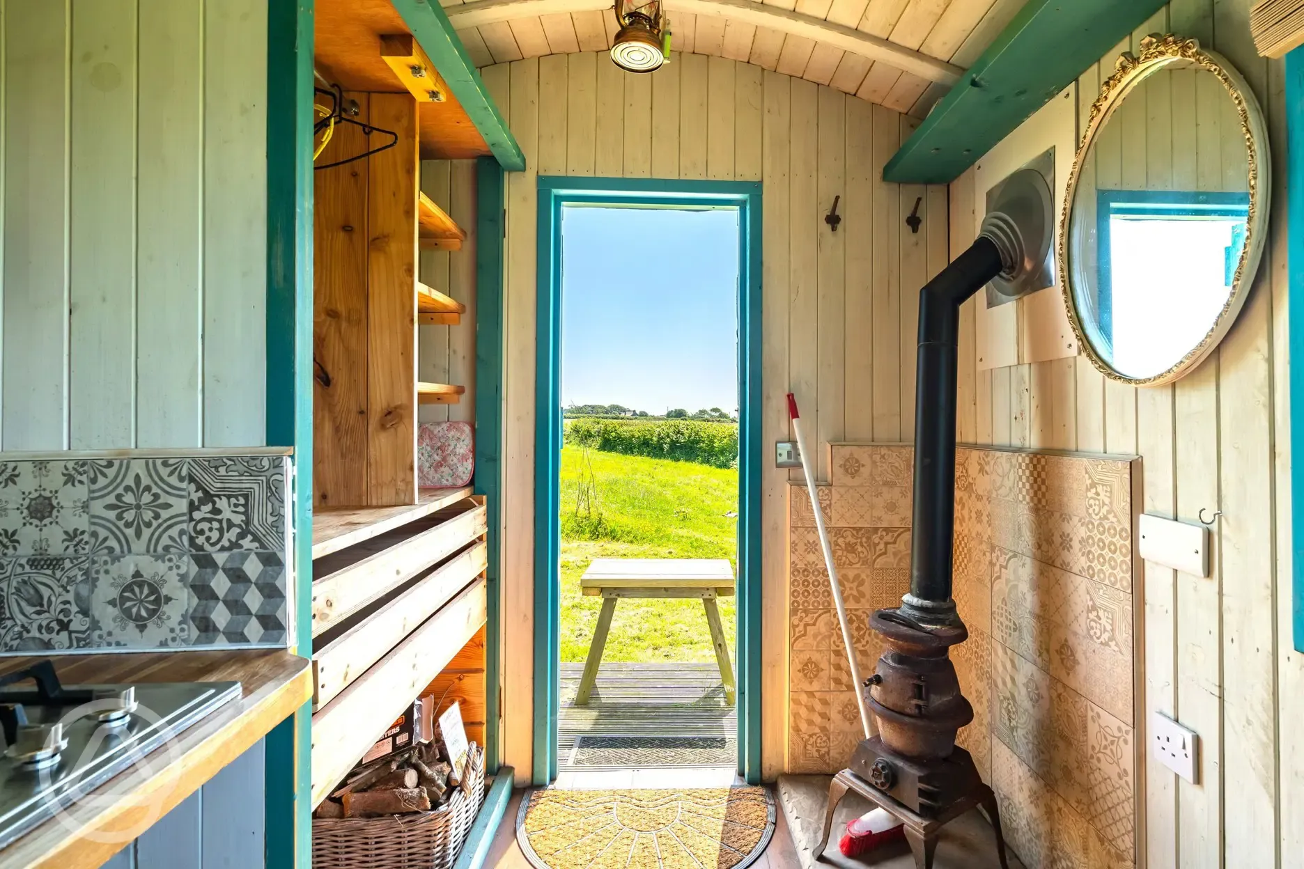 Shepherd's hut interior