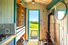 Shepherd's hut interior