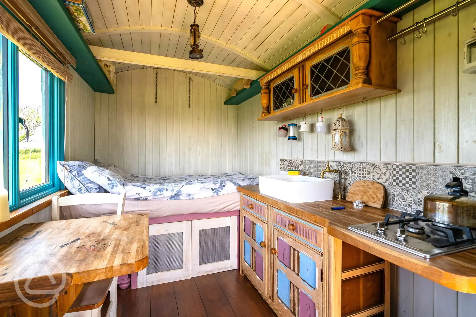 Shepherd's hut interior