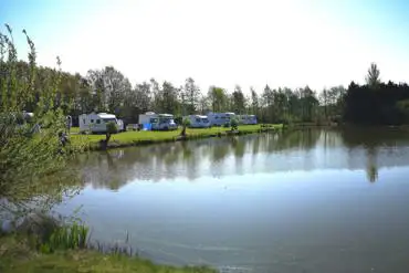 Westerly Lake Fishing and Caravan Park lakeside pitches.