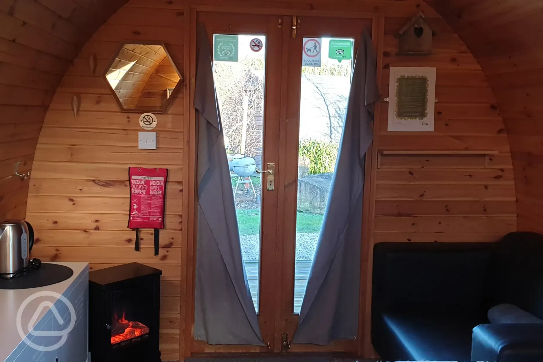 Camping pod interior