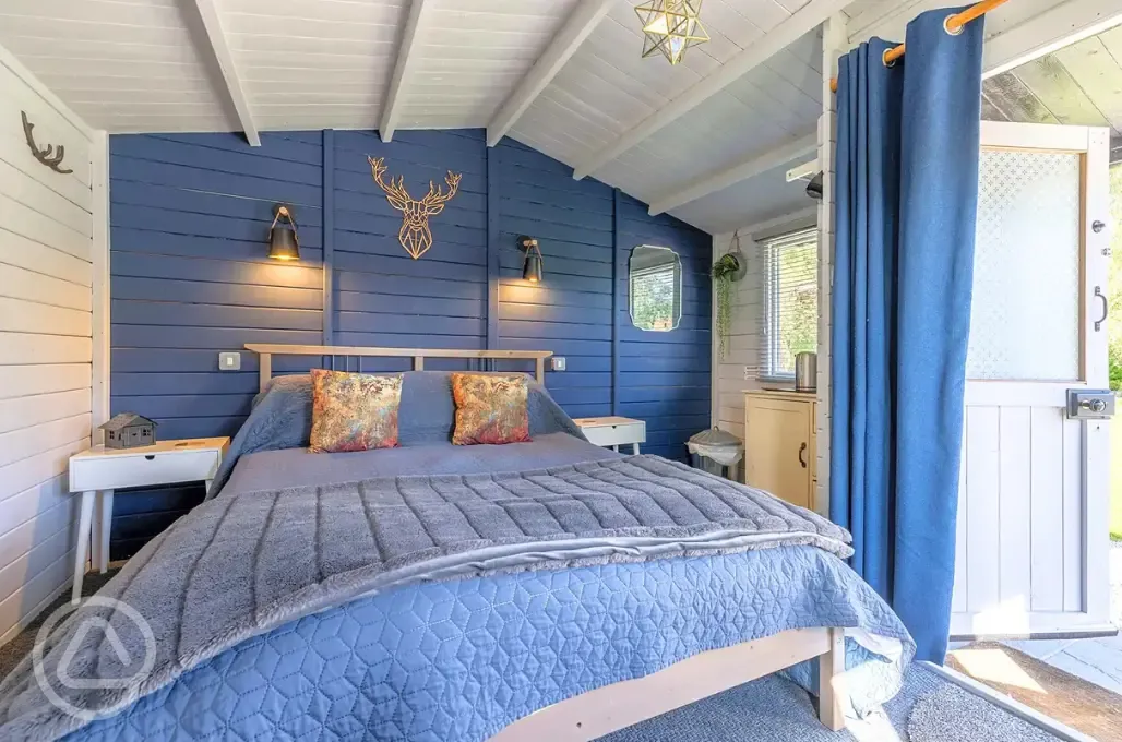 Glamping cabin interior