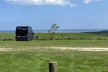 Grass pitches with sea views