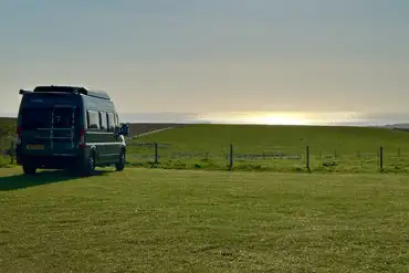 Grass pitches with sea views