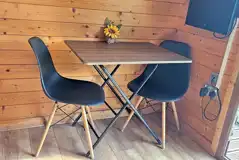 Seating in camping pod