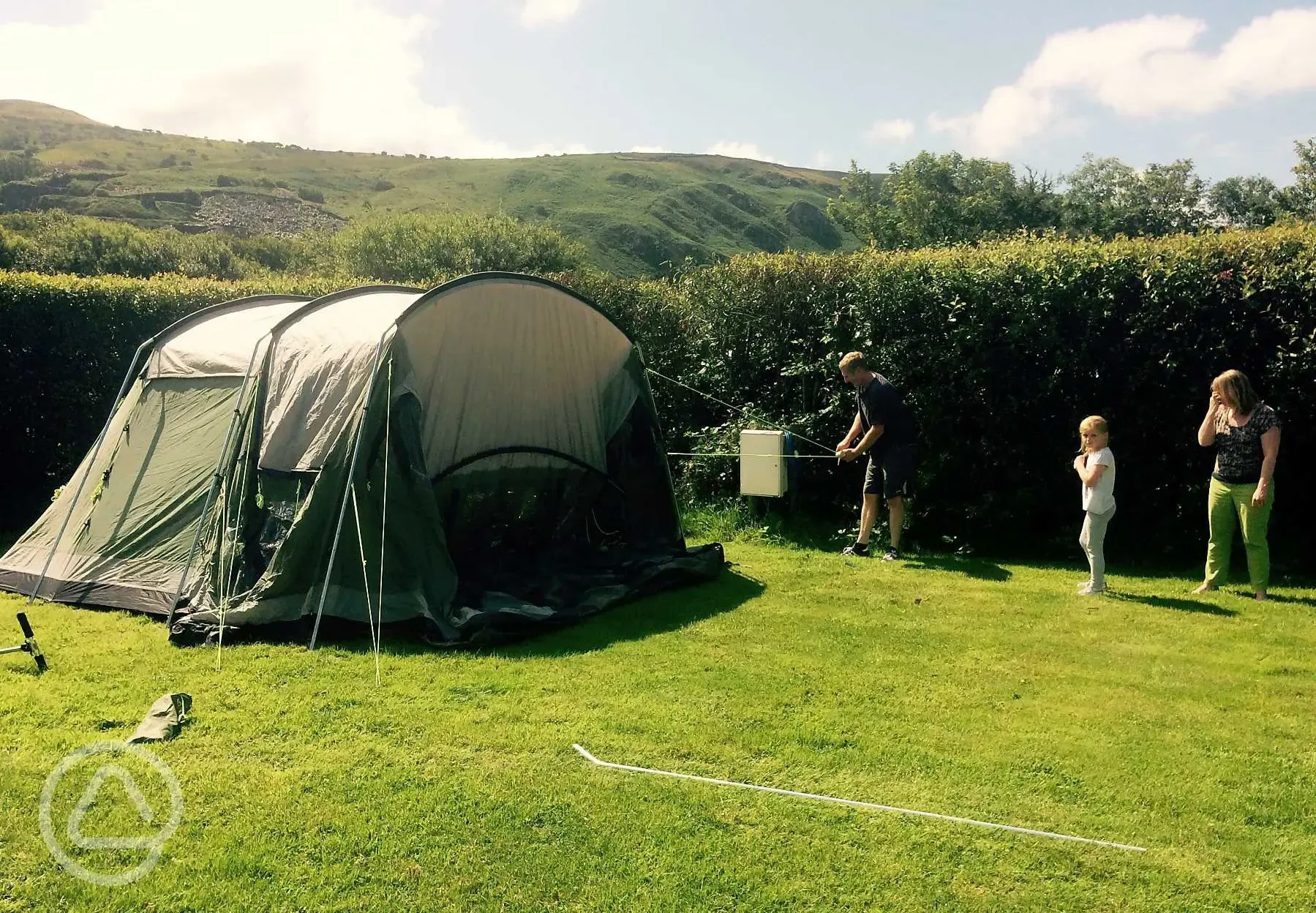 Tent camping at Ynys Faig