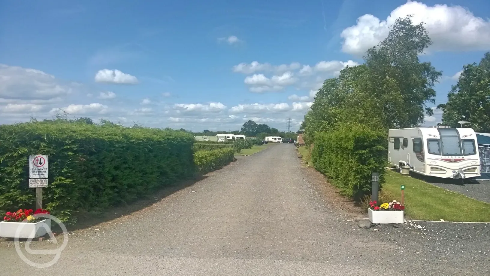 The view from the entrance barrier at York Caravan Park