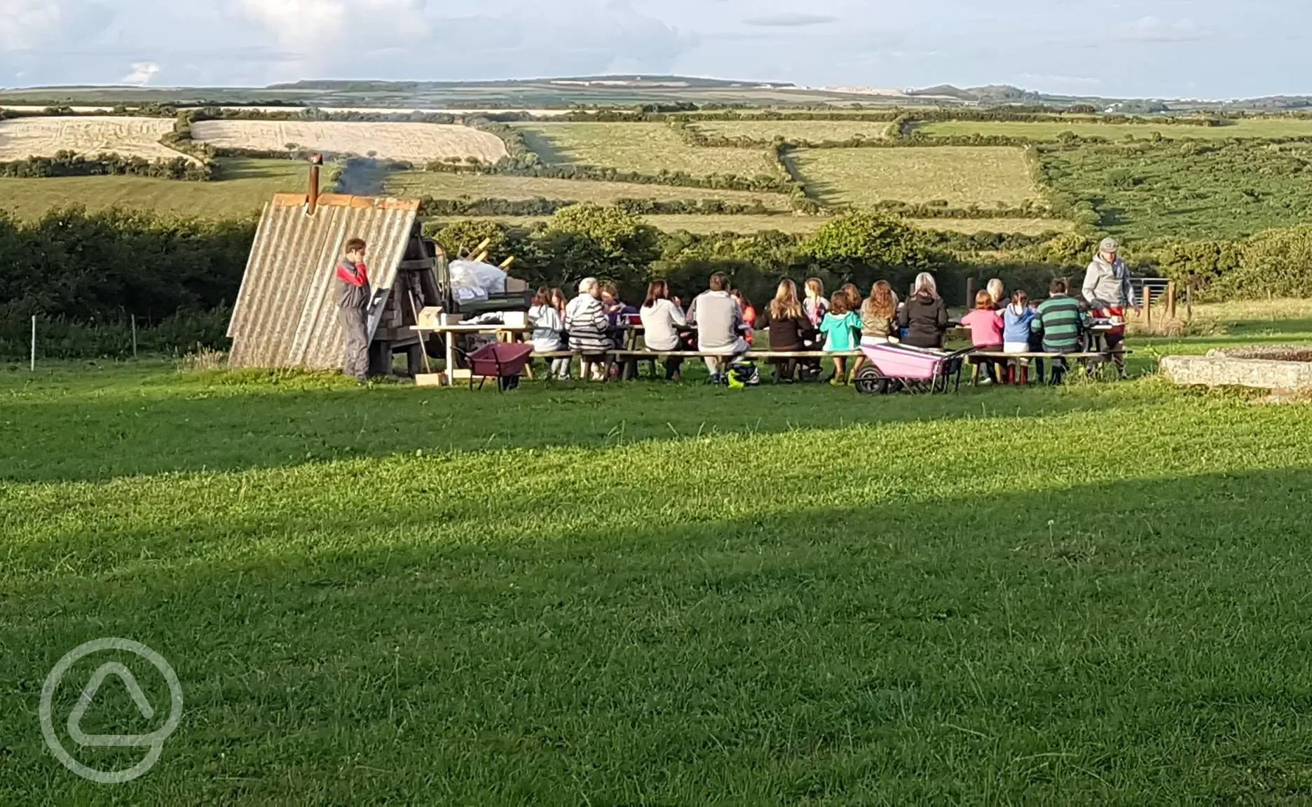 Outdoor feasting at Boswarthen Farm Glamping