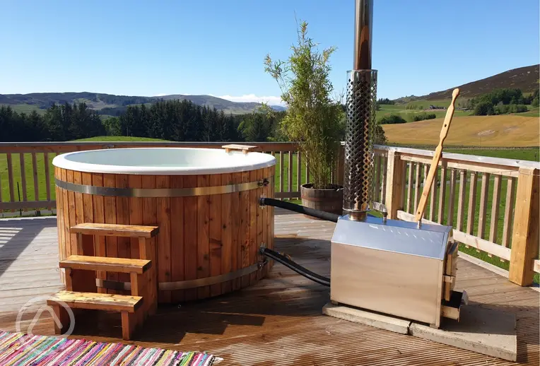 Large wood-fired hot tub