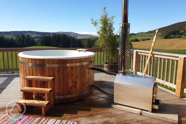 Large wood-fired hot tub