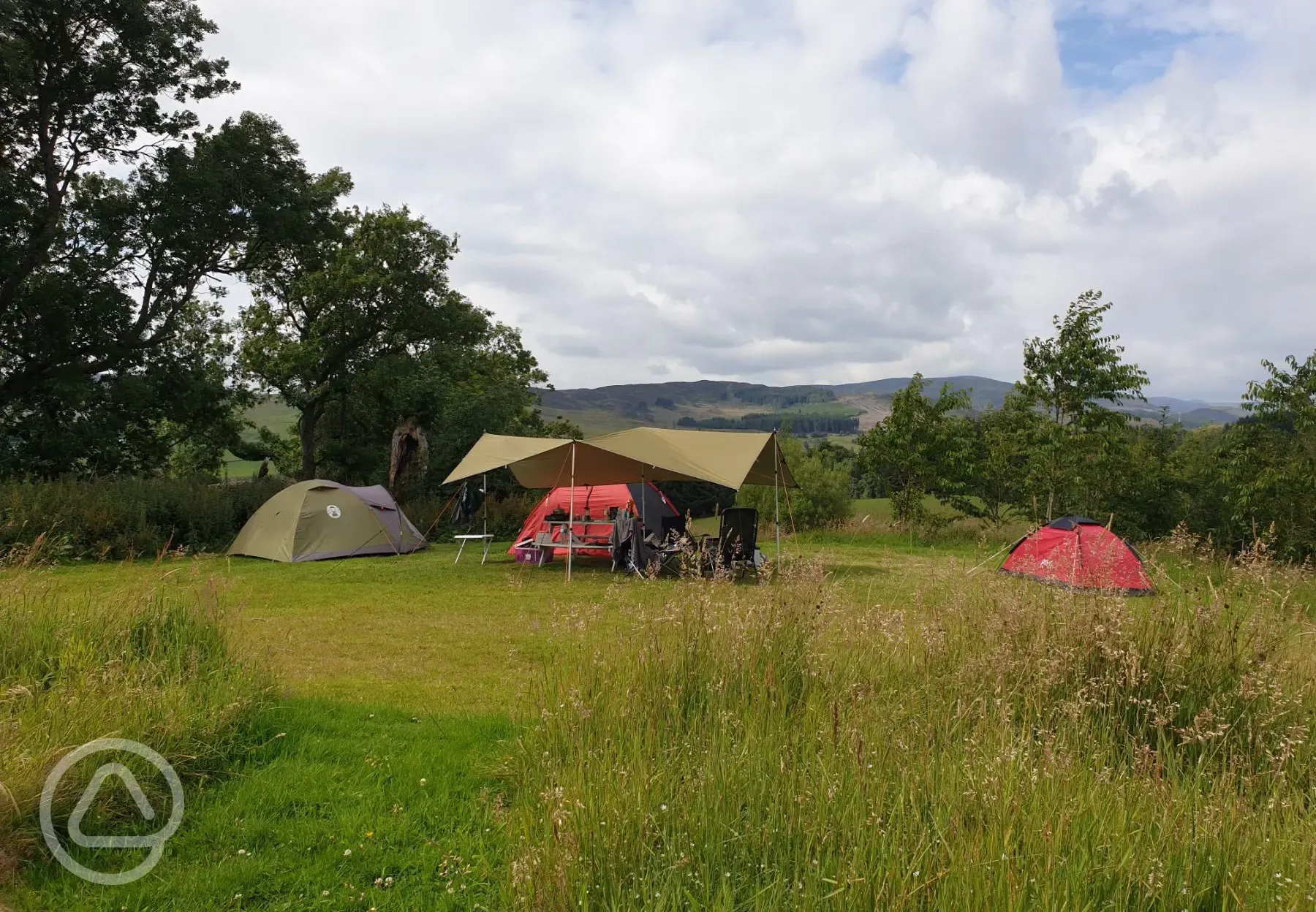 Medium non electric grass tent pitches