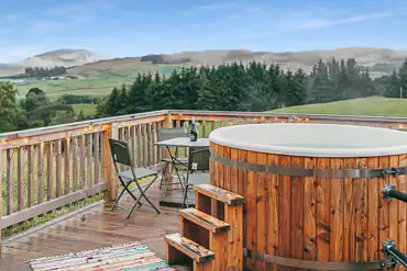 Large wood-fired hot tub