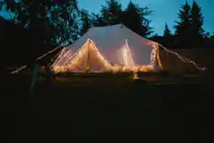 Bell tent at night