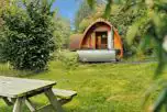 Camping pod with optional hot tub