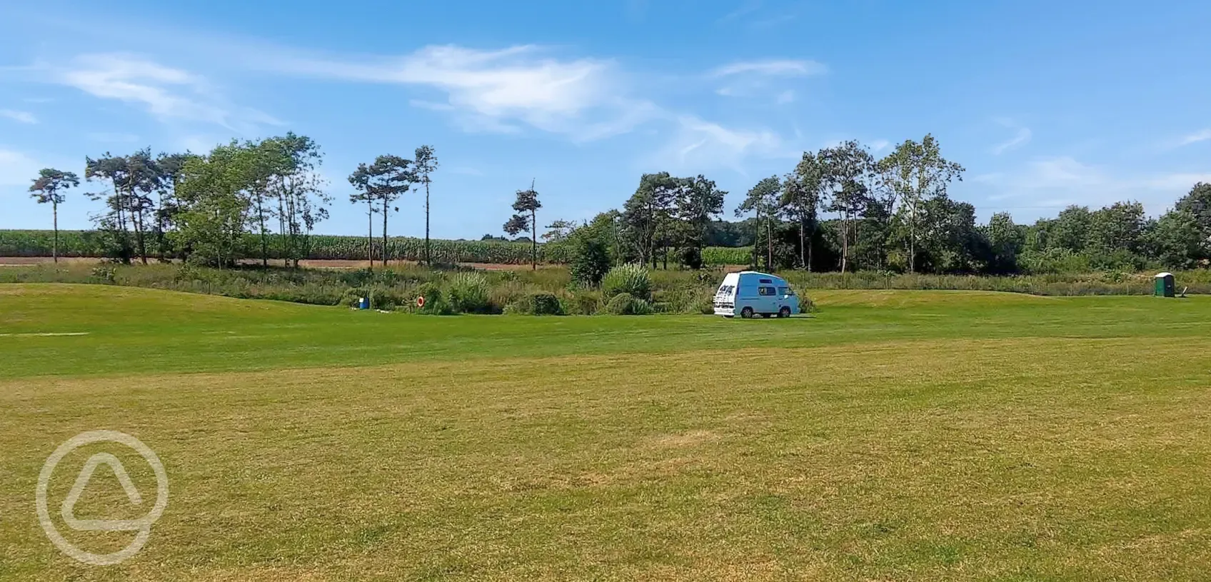 Grass pitches beside Field Farm Fisheries' lake Grass pitches beside Field Farm Fisheries' lake