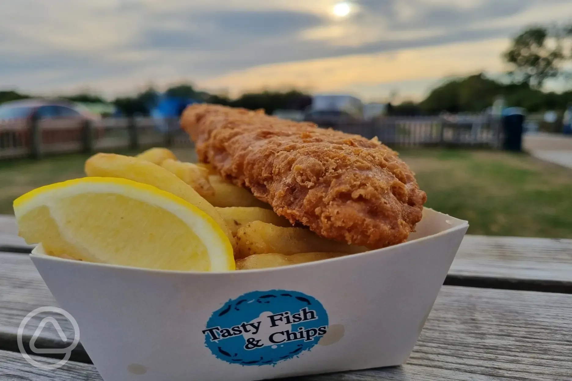 Fish and chips served at Haw Wood Farm's café Fish and chips served at Haw Wood Farm's café