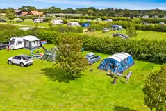 Aerial of non electric grass pitches with awning space Aerial of non electric grass pitches with awning space