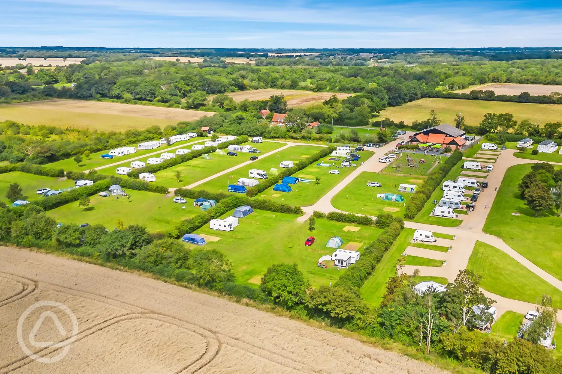 Haw Wood Farm aerial with rural views