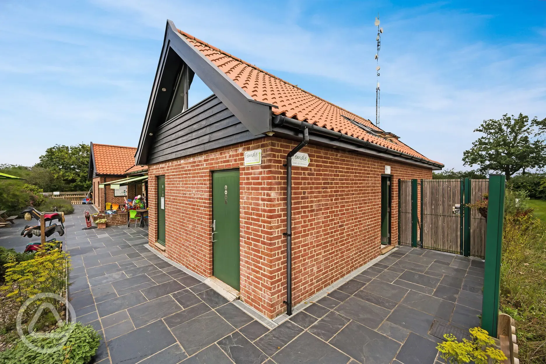 Underfloor heated facilities block by Haw Wood Farm entrance/exit