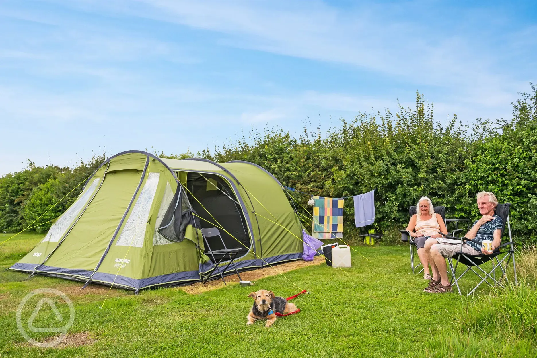 Dog friendly grass pitches at Haw Wood Farm