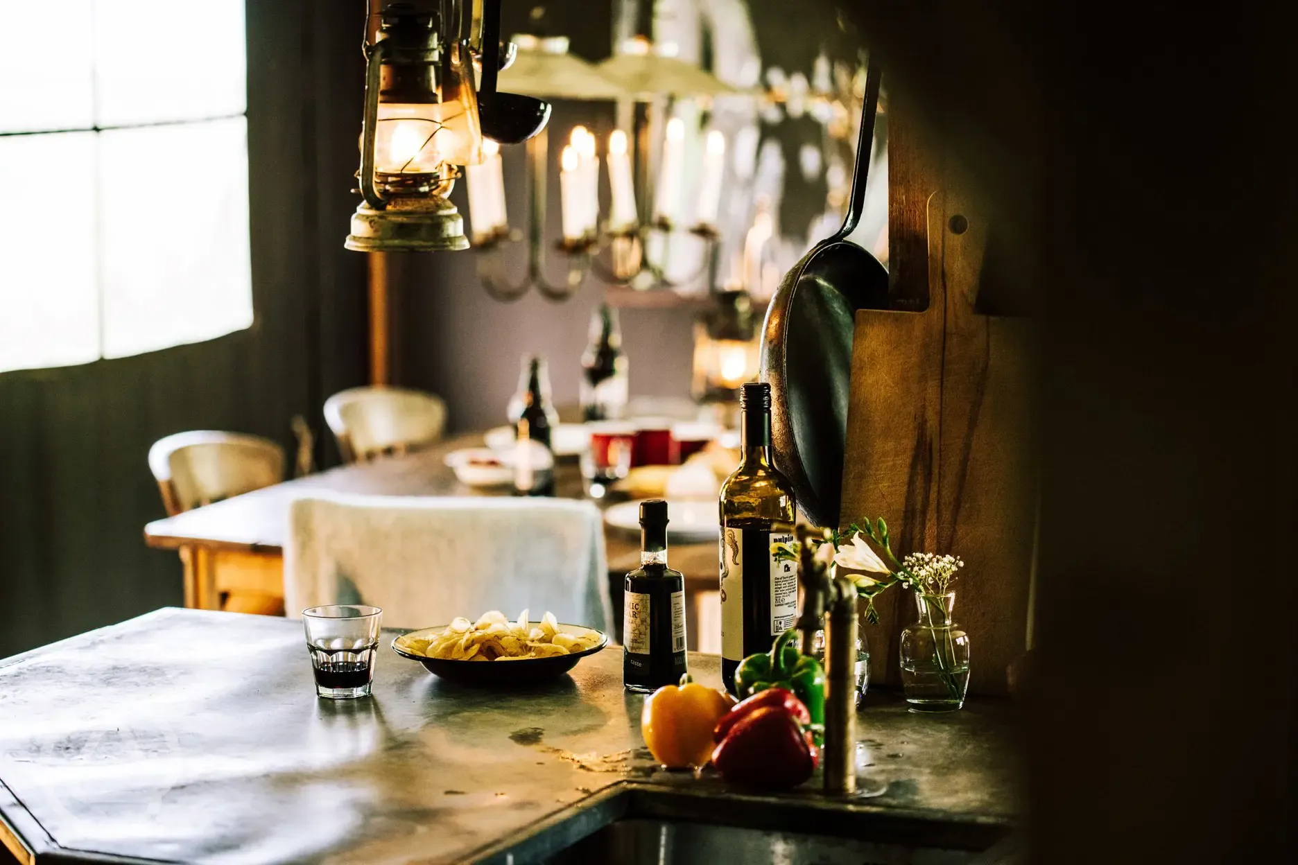 Canvas lodge - kitchen area