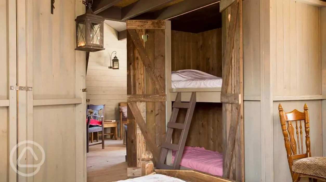 Log cabin bunk beds