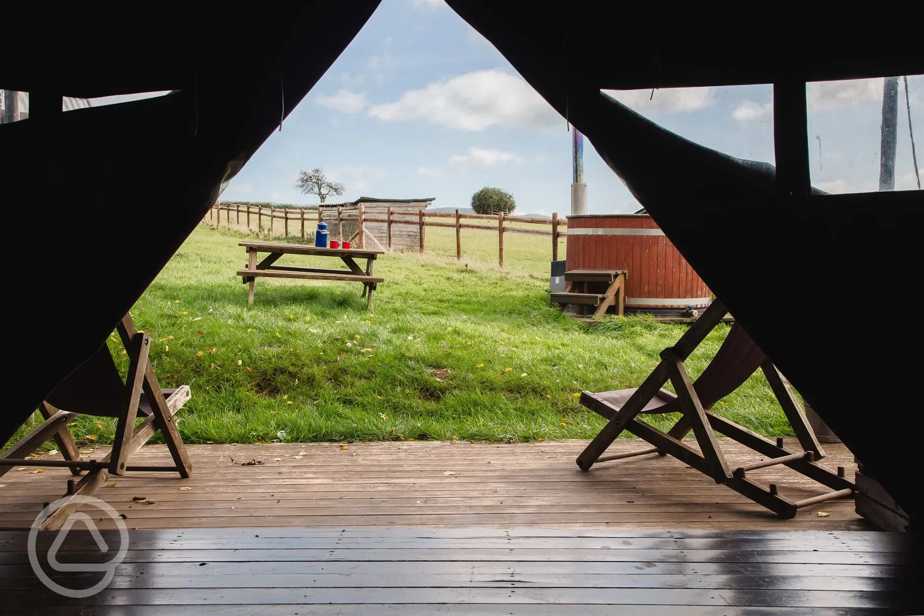 View from the canvas lodge