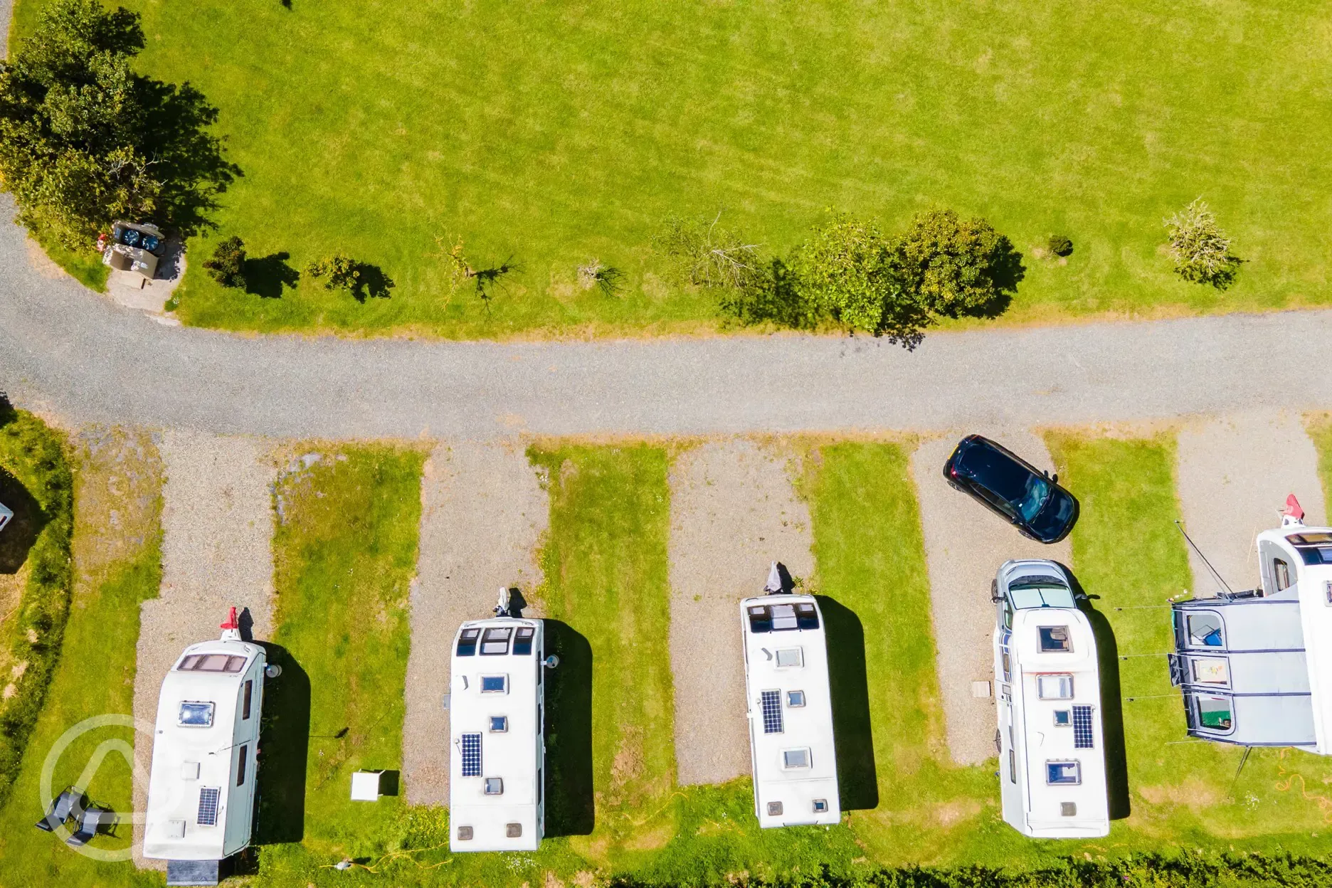 Electric hardstanding touring pitches with awning space