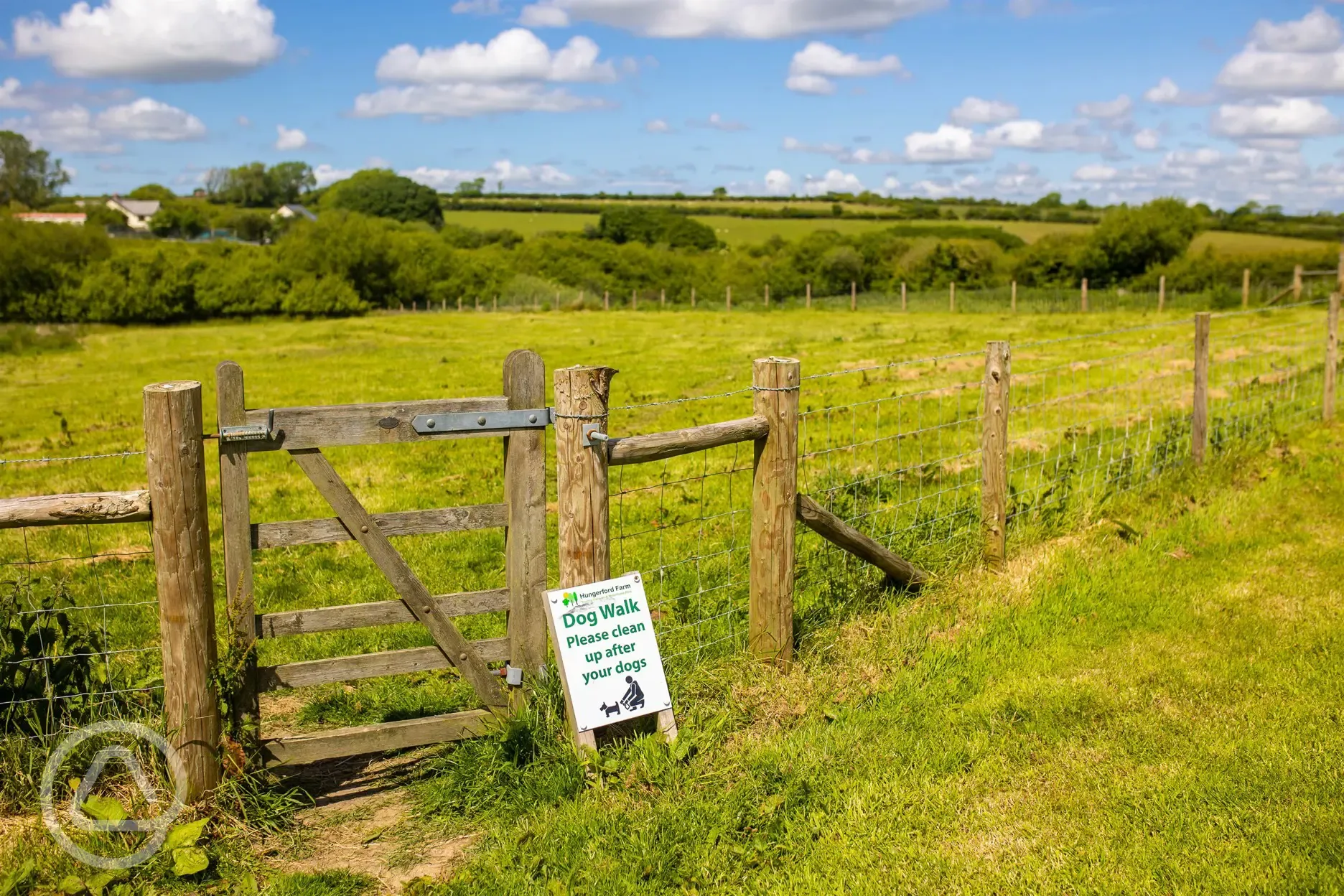 Enclosed dog walking area at Hungerford Farm