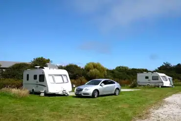 Electric hardstanding pitches at Little Trethvas Holidays