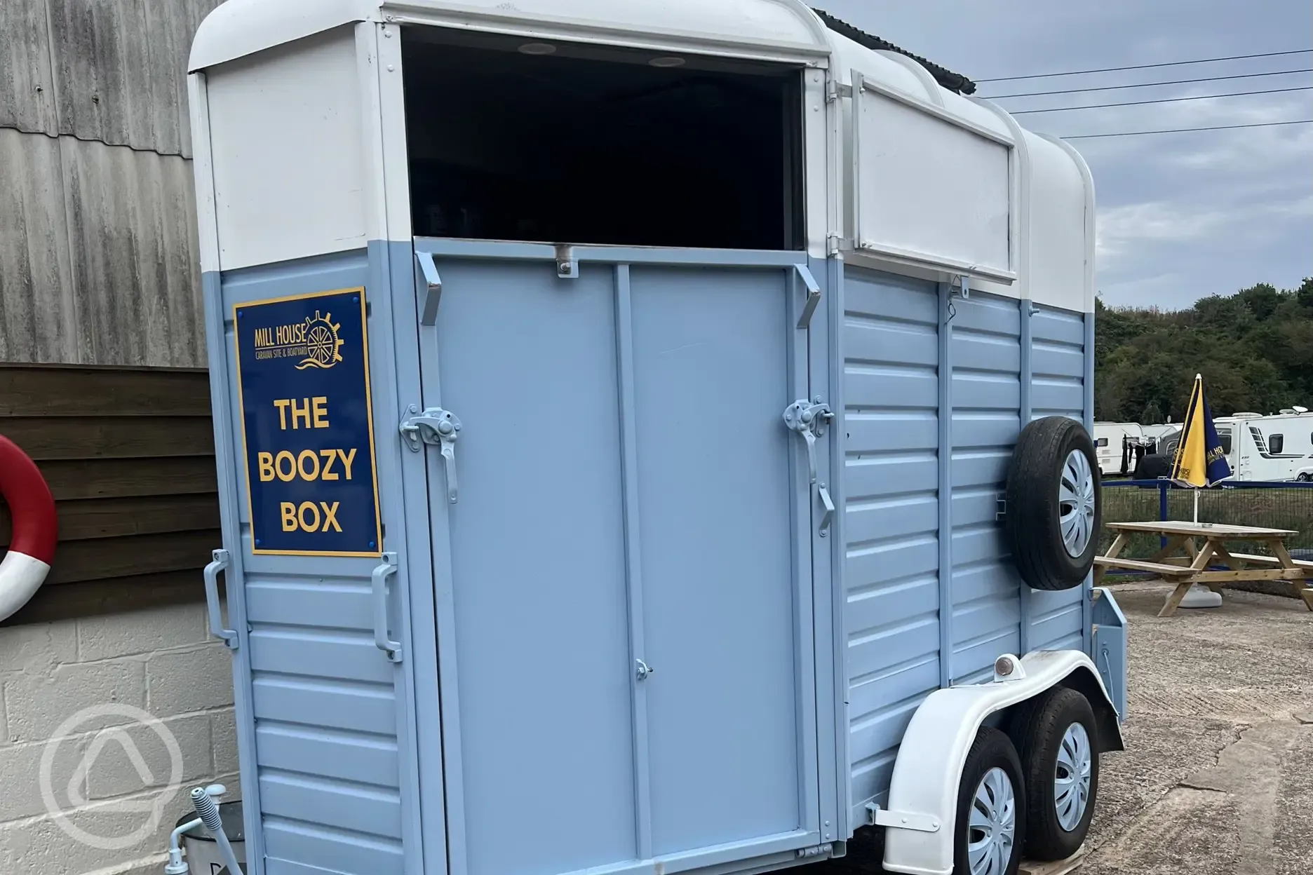 Converted horse box bar 'The Boozy Box'