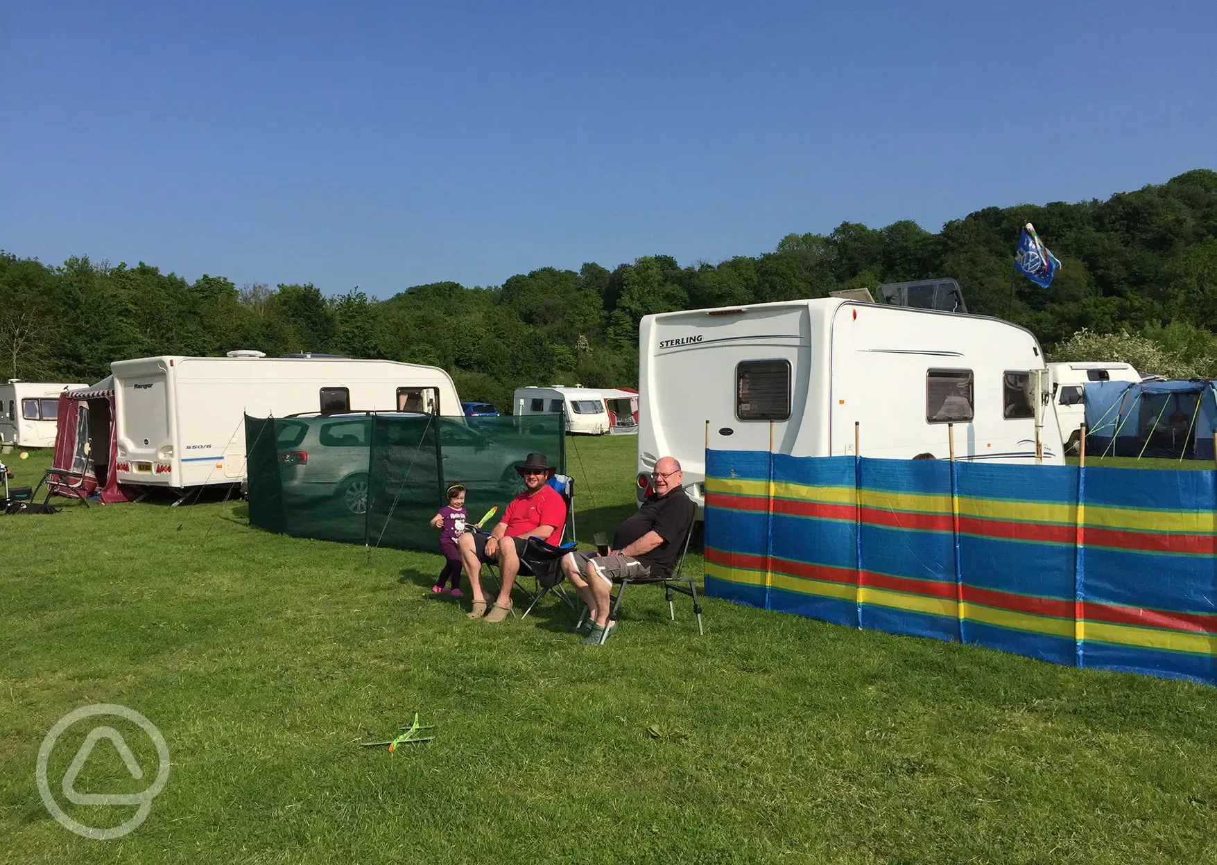 Spacious pitches at Mill House Caravan Site