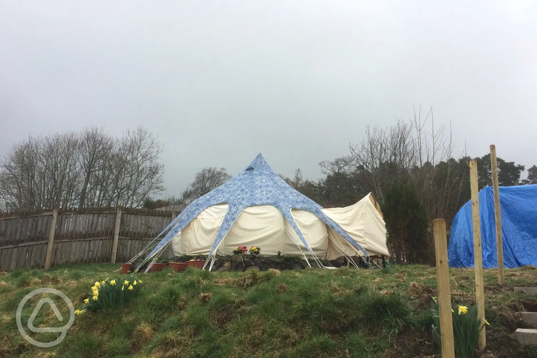 Bell tent at Riverside Chalet and Caravan Park