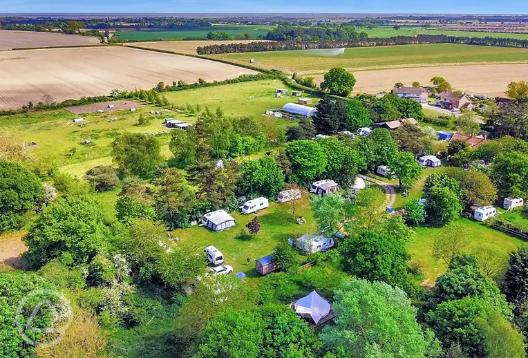 Aerial of Shottisham Campsite
