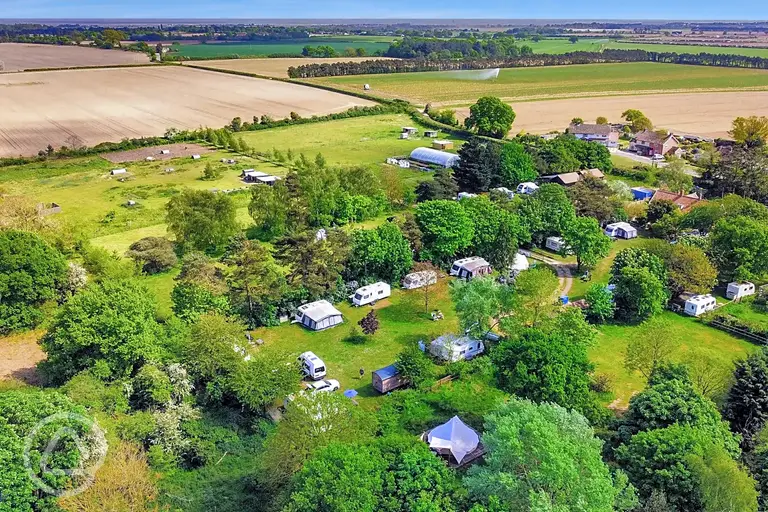 Aerial of Shottisham Campsite