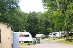 Hardstanding pitches with space for a parked car