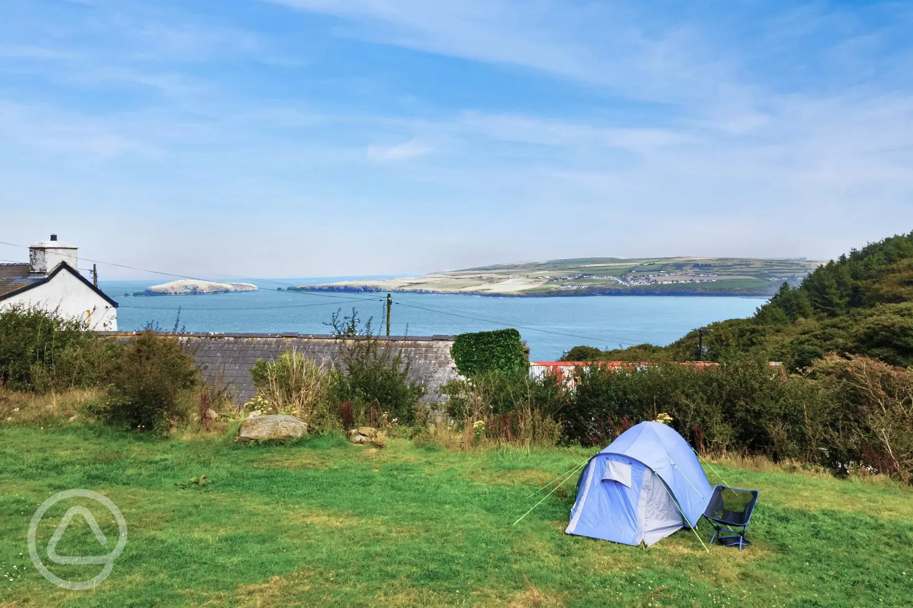 Non electric grass pitch and sea views