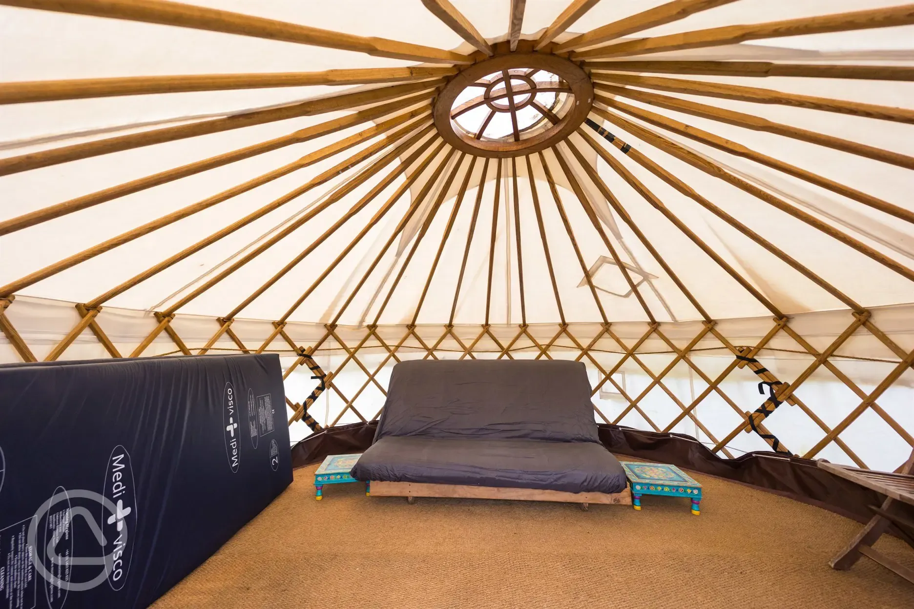 Smaller yurt interior