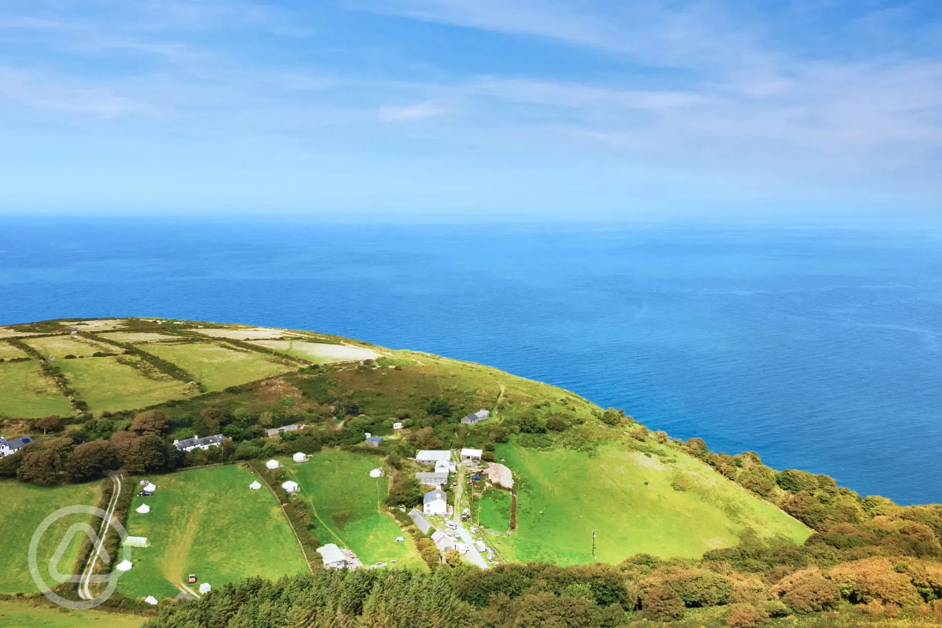 Aerial of the campsite and coast