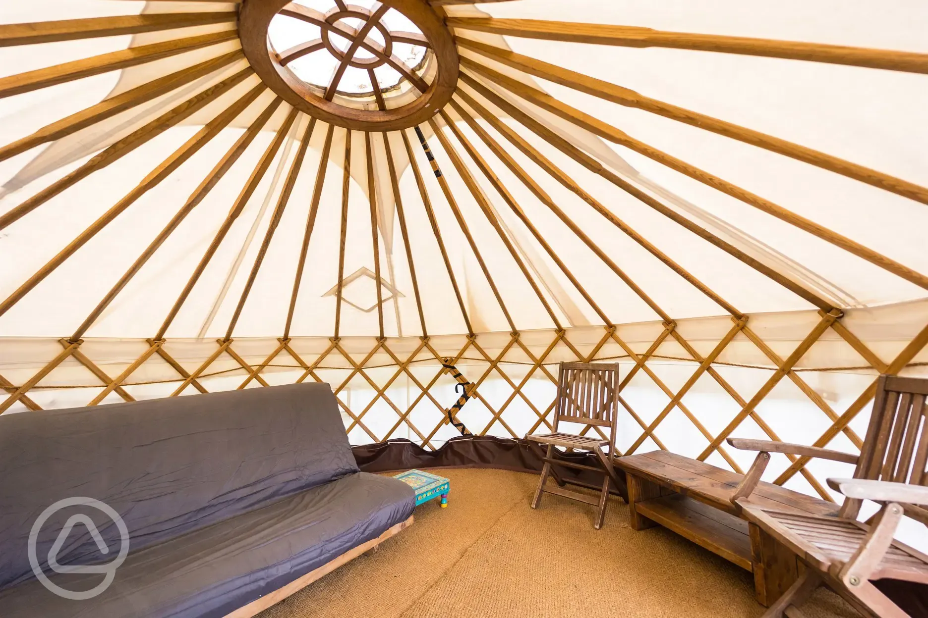 Smaller yurt interior