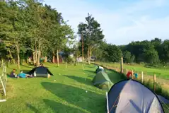 Non electric grass tent pitches, great for backpackers and cyclists
