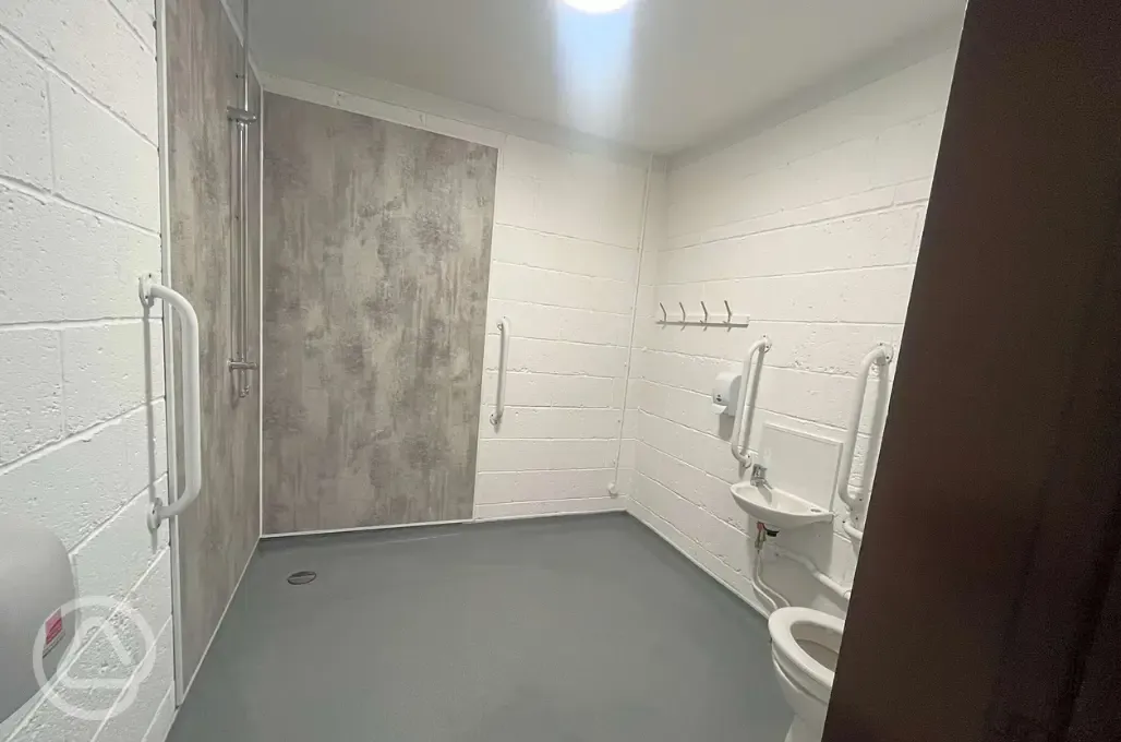 Accessible toilet and shower