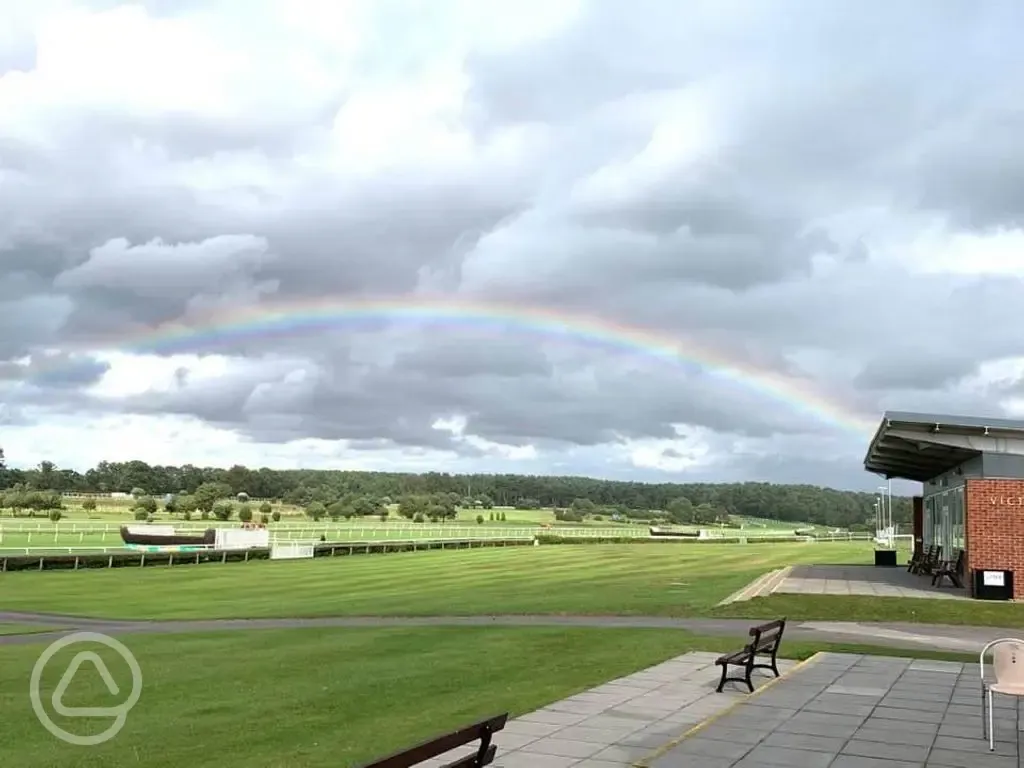 Rainbow over the racecourse