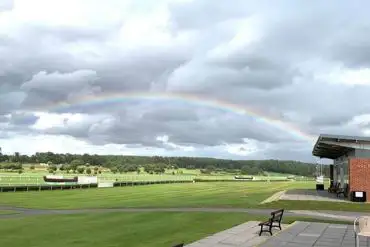 Rainbow over the racecourse