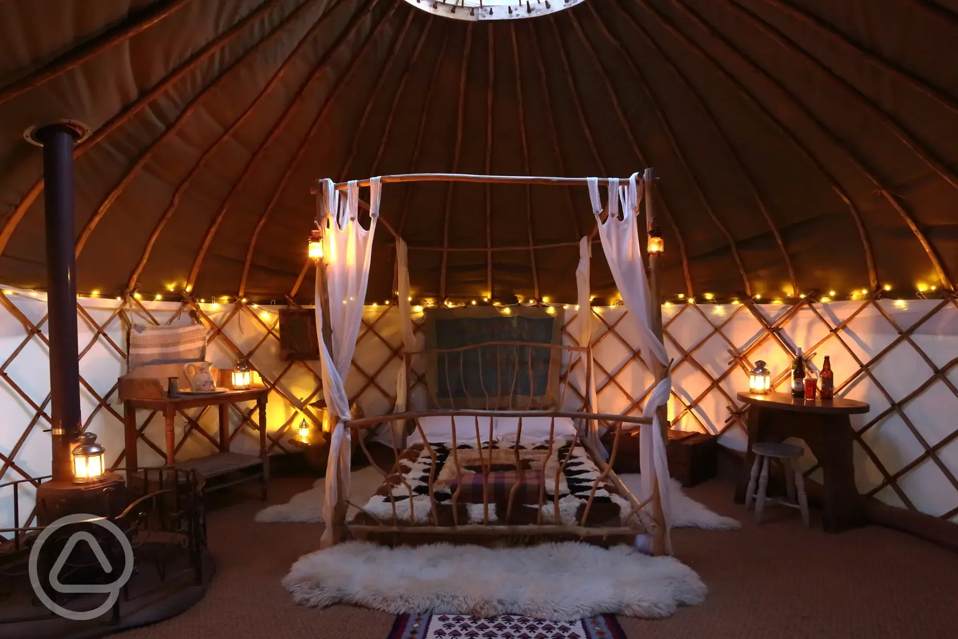 cosy Barn Owl yurt is perfect for couples or small families