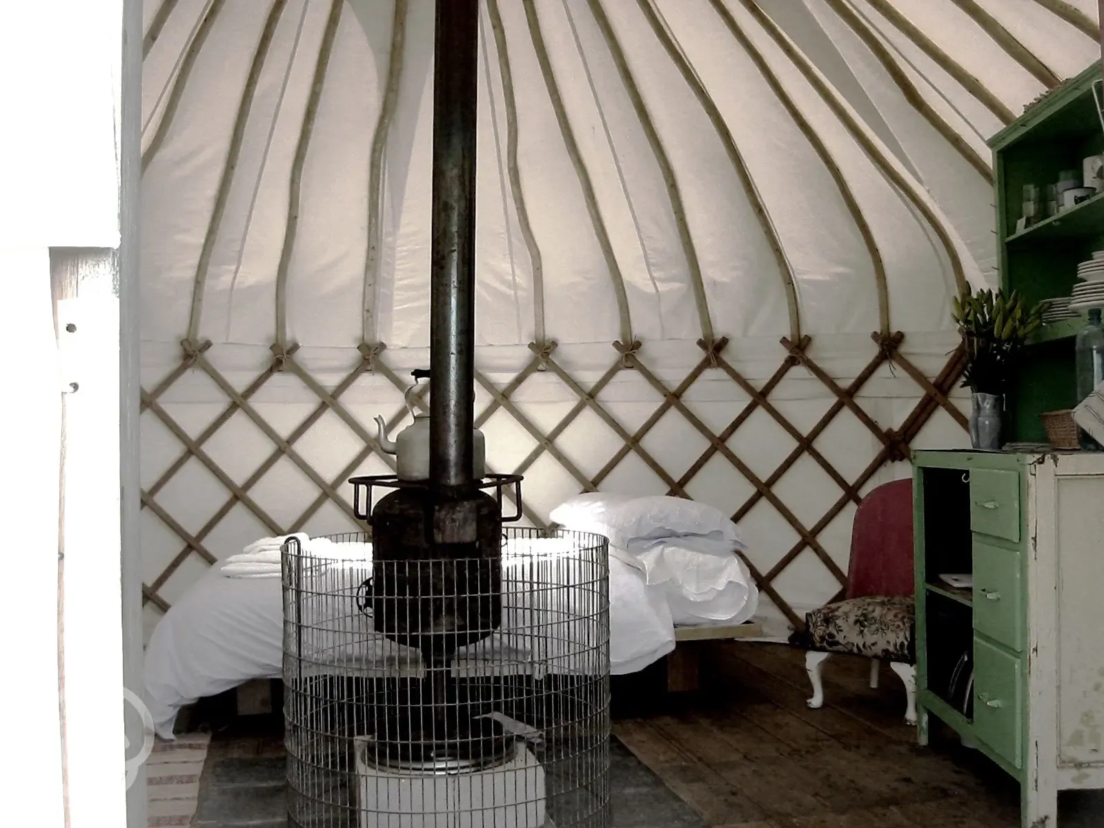 Yurt interior at Botelet 