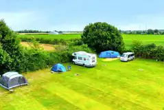 Aerial of the non electric grass (10m x 8m) around the perimeter of the field